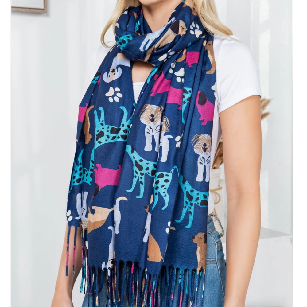 Cute Dogs Print Scarf